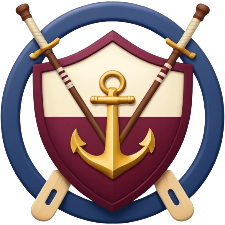 Emoji: Maroon circle, inside is a navy shield with cream outline. Shield has grapes and an anchor. Two cream hockey sticks behind. Cream text "ОДЕЩИНА KIDS emoji