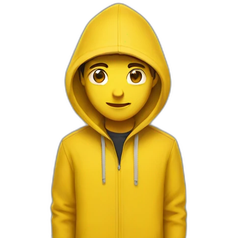 Guy wearing a yellow hood emoji