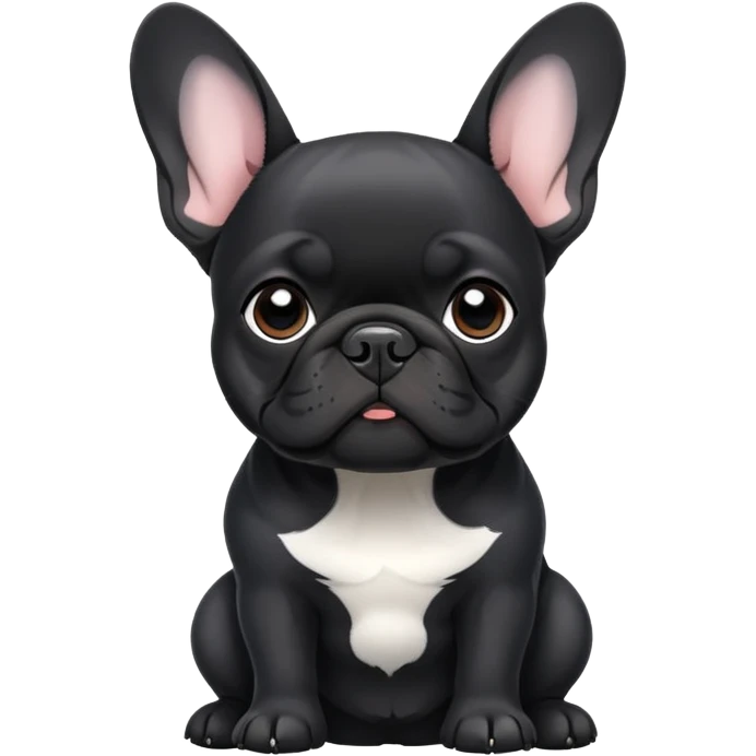 French bulldog black emoji