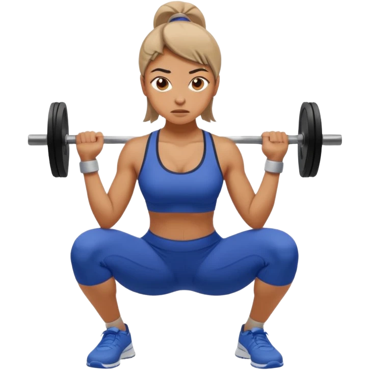 a woman doing squats emoji