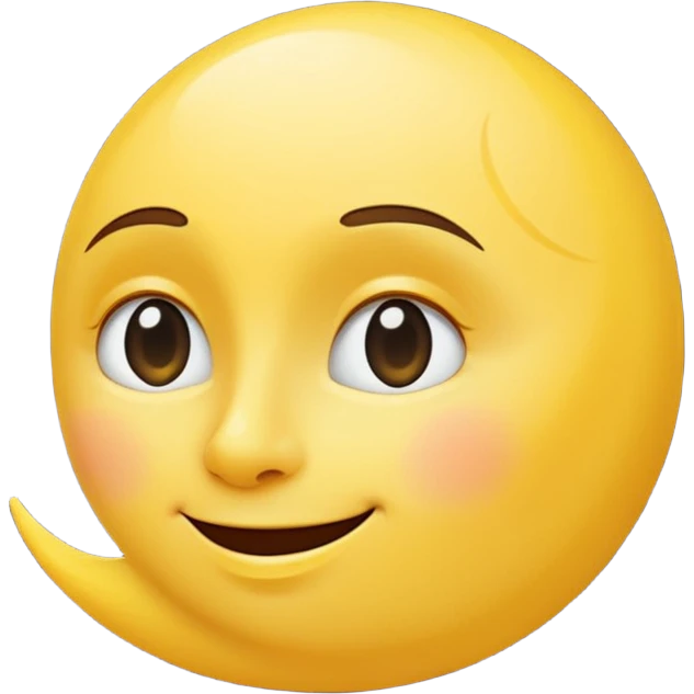 crescent moon with a face emoji