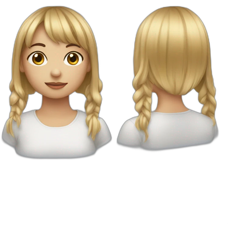 Girl with cortain bangs emoji