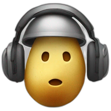 Une patate avec un casque emoji