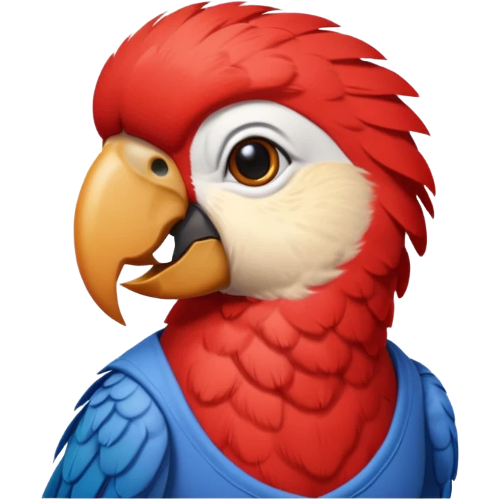 red parrot with shirt emoji