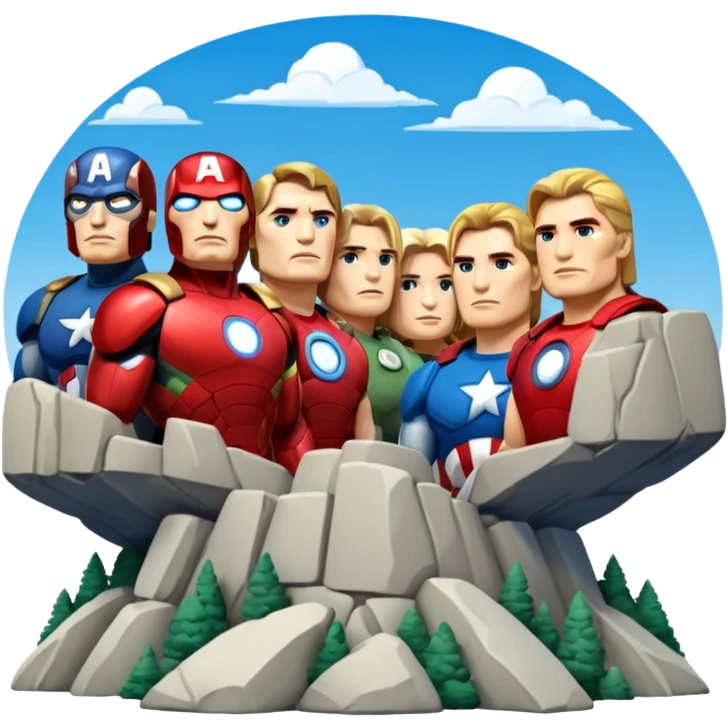 Mount Rushmore but with the avengers emoji