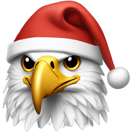Eagle with Santa hat emoji