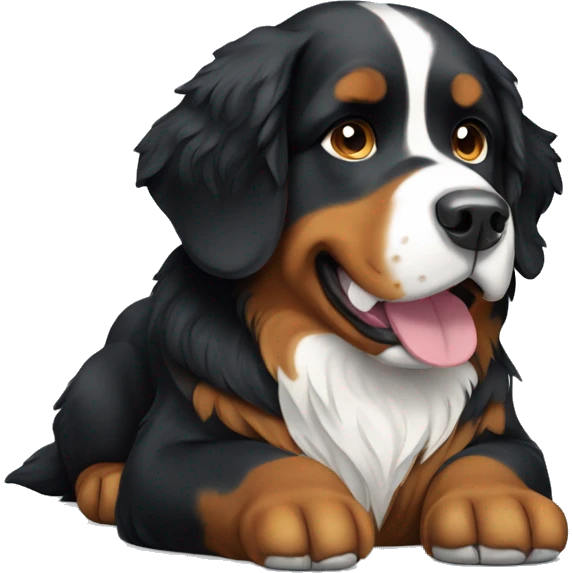 Bernese dog sitting down emoji