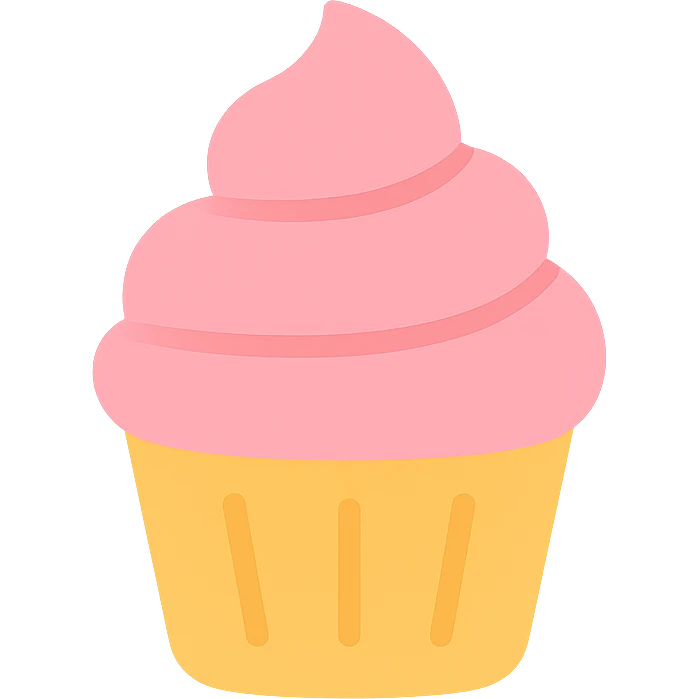 cupcake with pink icing icon emoji