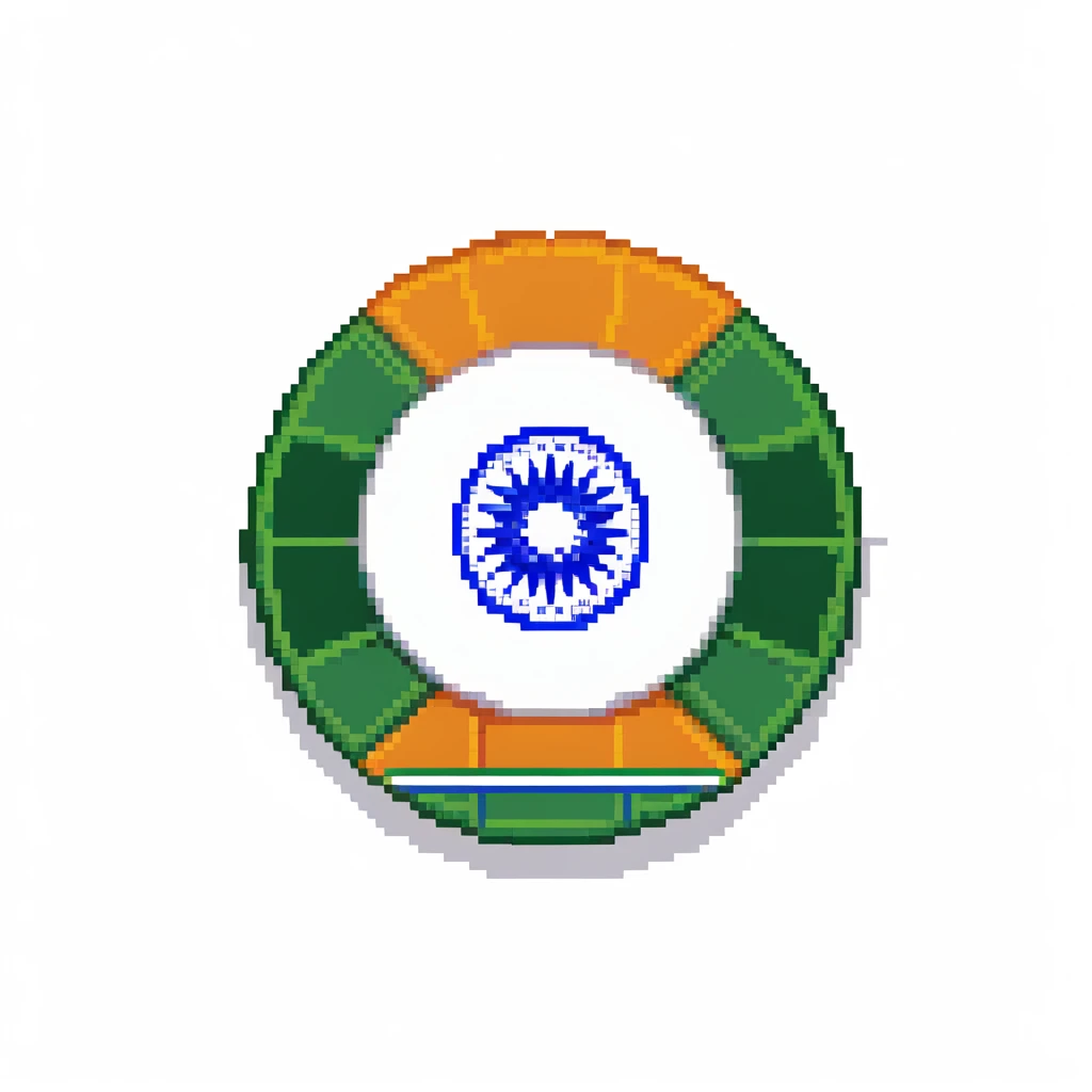 India flag with three horizontal bands - saffron at top, white in middle with blue wheel, and green at bottom emoji