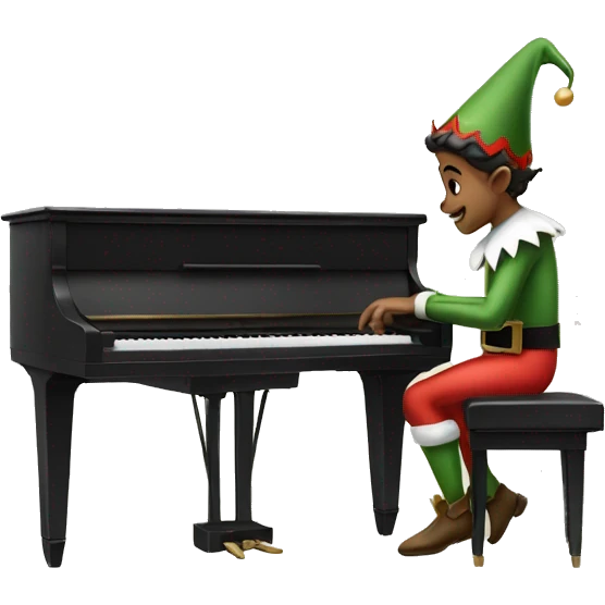 elf playing the piano emoji