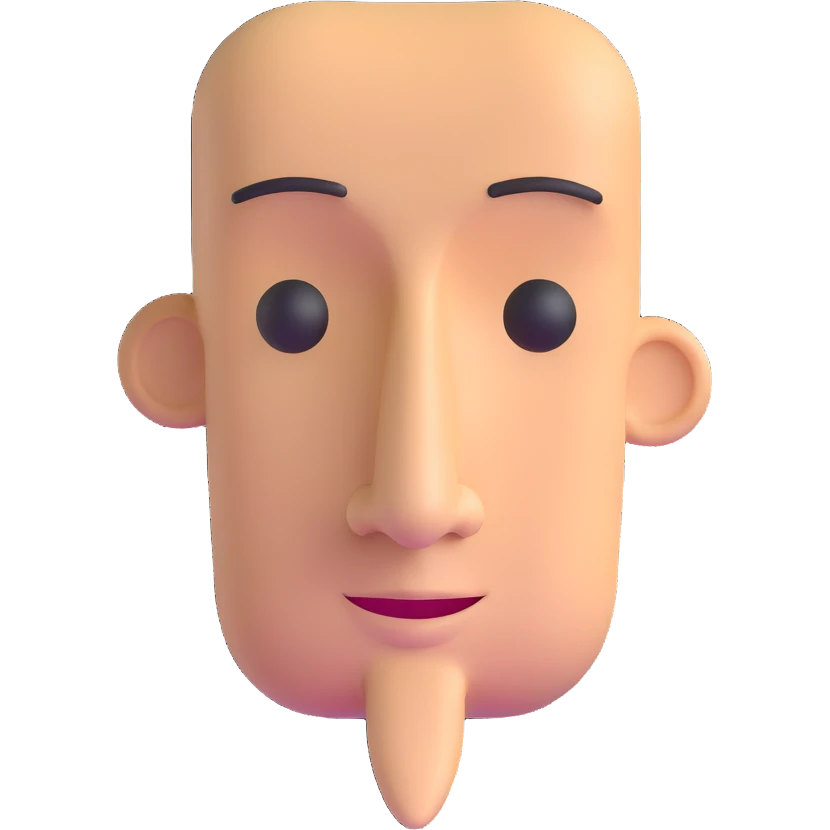 man with rectangle shaped head and big nose emoji