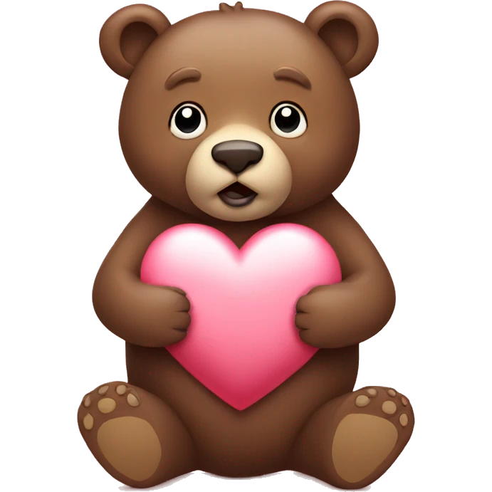 Bear holding a heart emoji
