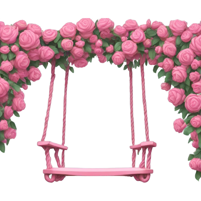 A pink swing made from flower and vines emoji