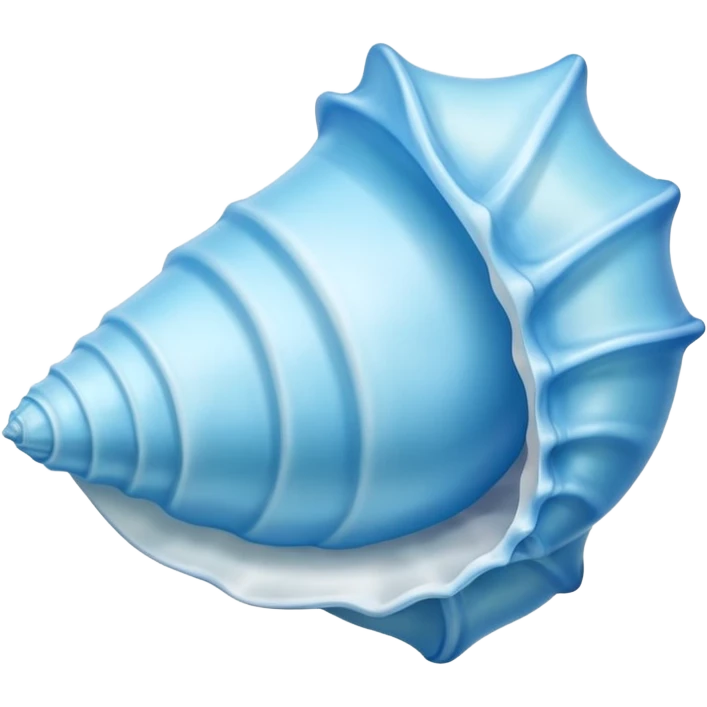 light blue conch shell, simple and clean emoji