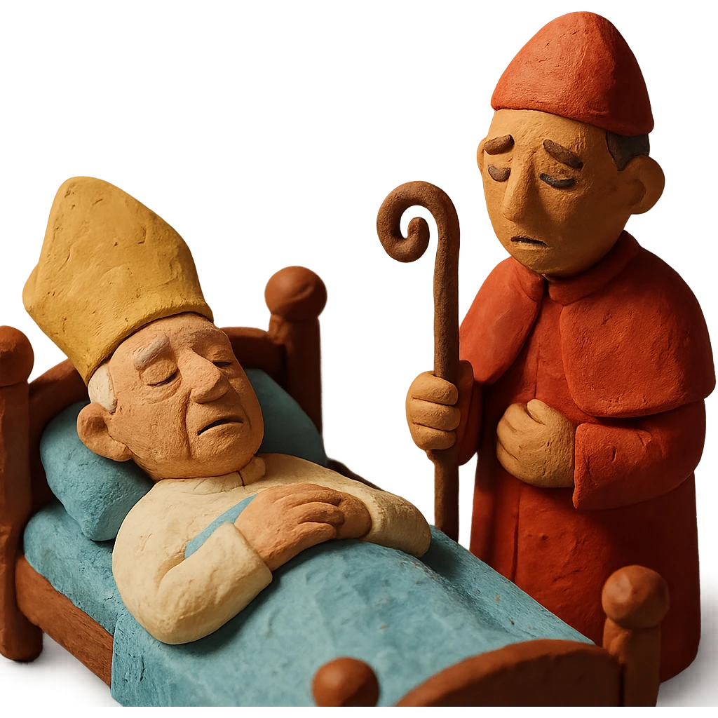 gentle, respectful depiction of a pope's passing emoji