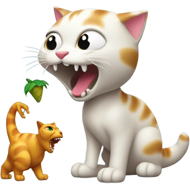 Cat eating dinosaur  emoji