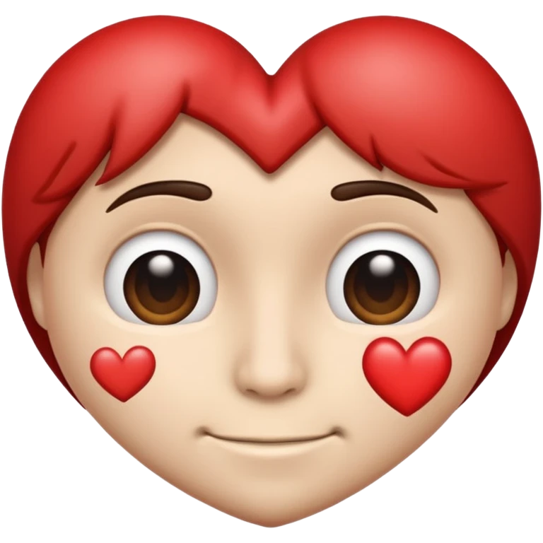 Half funny face and half heart emoji