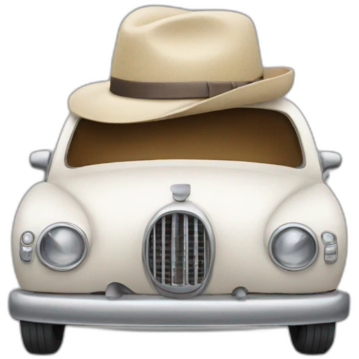 car with hat emoji