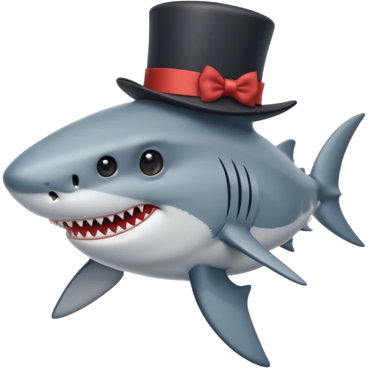 Shark with a top hat emoji