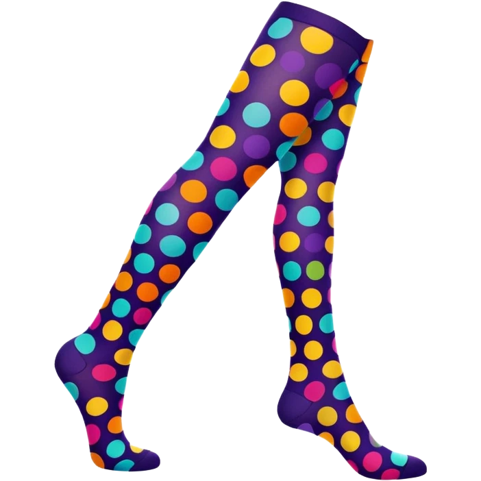 Colorful patterned tights with polka dots emoji