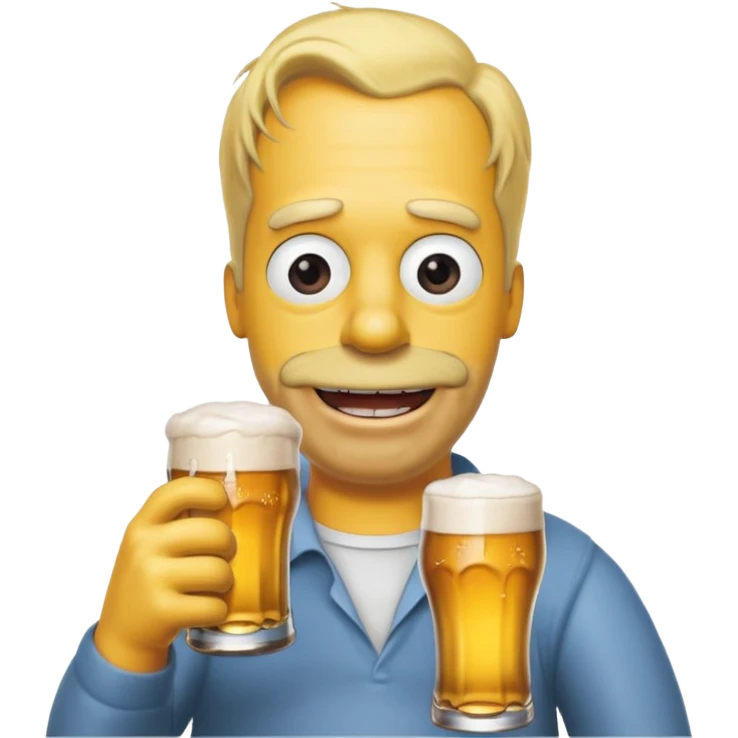 homer simpson smiling with a beer emoji