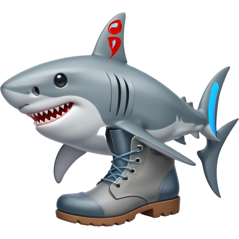 shark with boots emoji