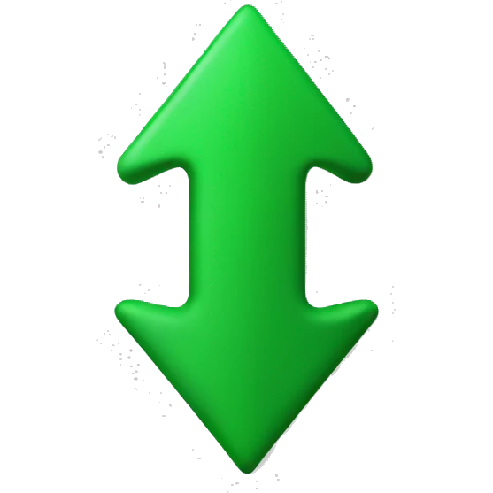 Bold green arrow pointing to dot emoji