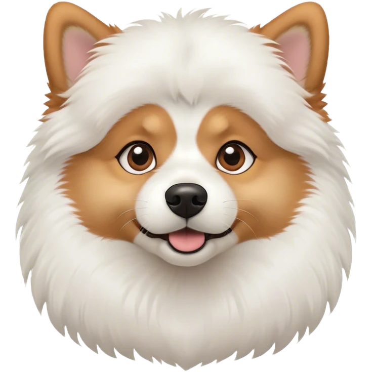 Indian Spitz paige dog front face with asking paws emoji