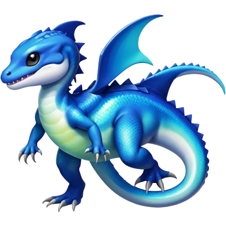 white blacks colorful gradient shiny glossy Fakémon-Digimon-orca-reptile-dragon-lizard-creature-hybrid (full body) emoji