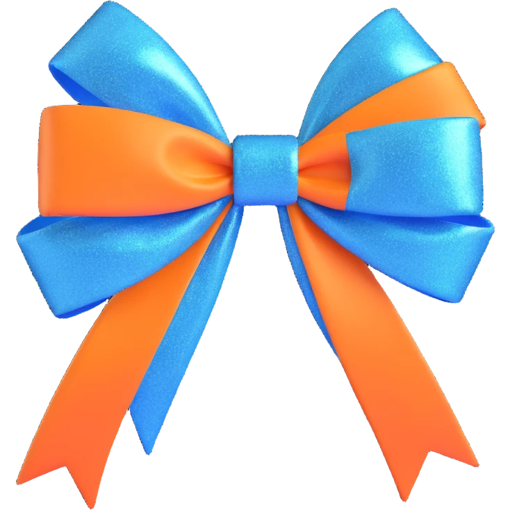 Blue sparkly bow emoji