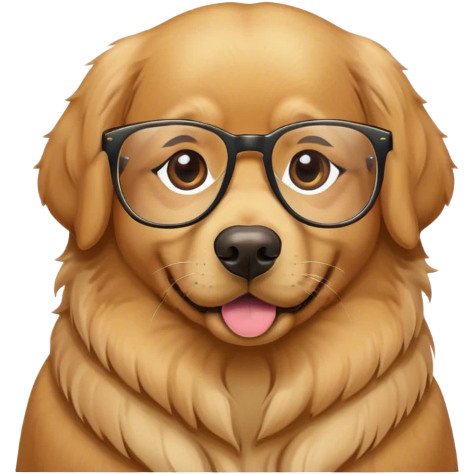 Golden retriever with glasses on emoji