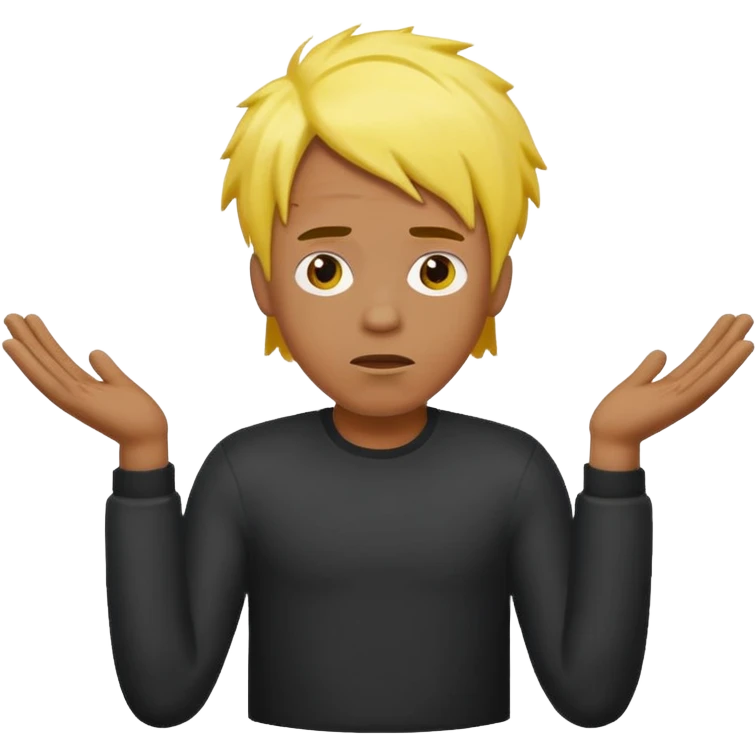 Quiero este emoji🤷🏼‍♂️ pero el chico de color negro y el pelo amarillo emoji