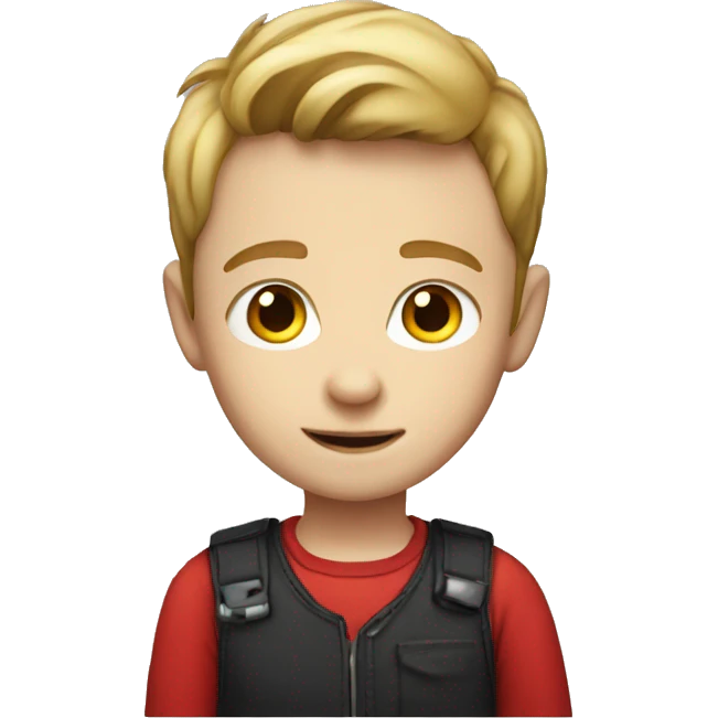 White-skinned boy in red shirt emoji