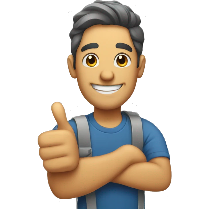 Man smiling and doing thumbs up emoji
