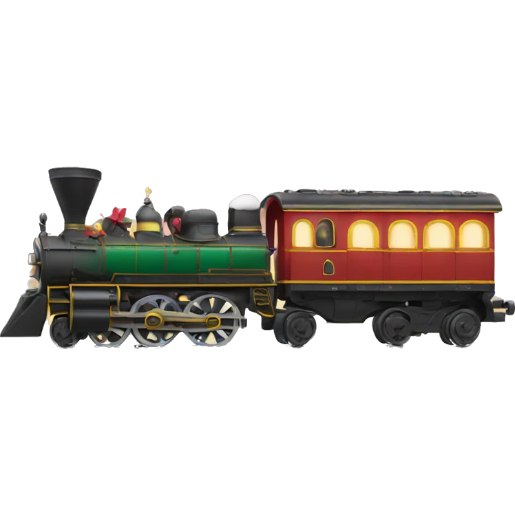 Singular Christmas themed train emoji