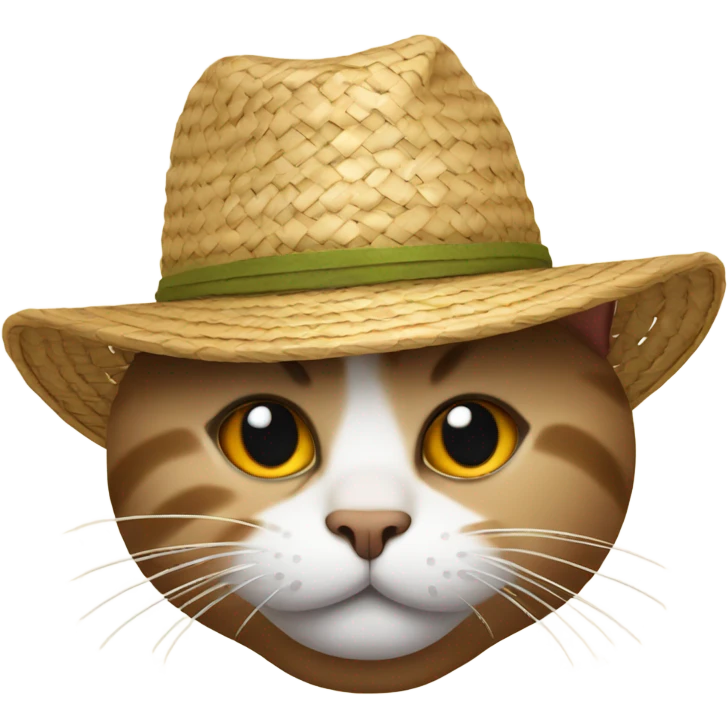 Cat wearing a straw hat emoji