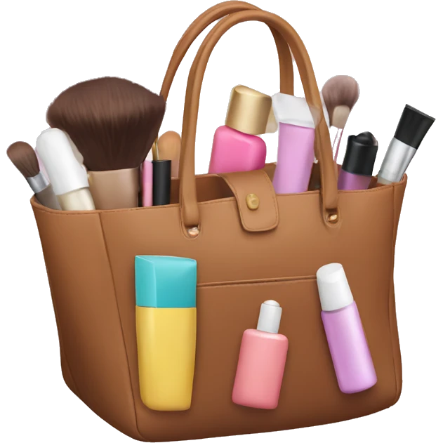 bag with cosmetics sticking out emoji