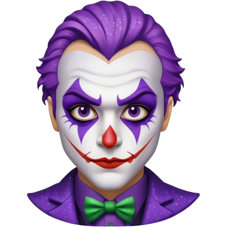Glitter Purple and White Joker Gangster emoji