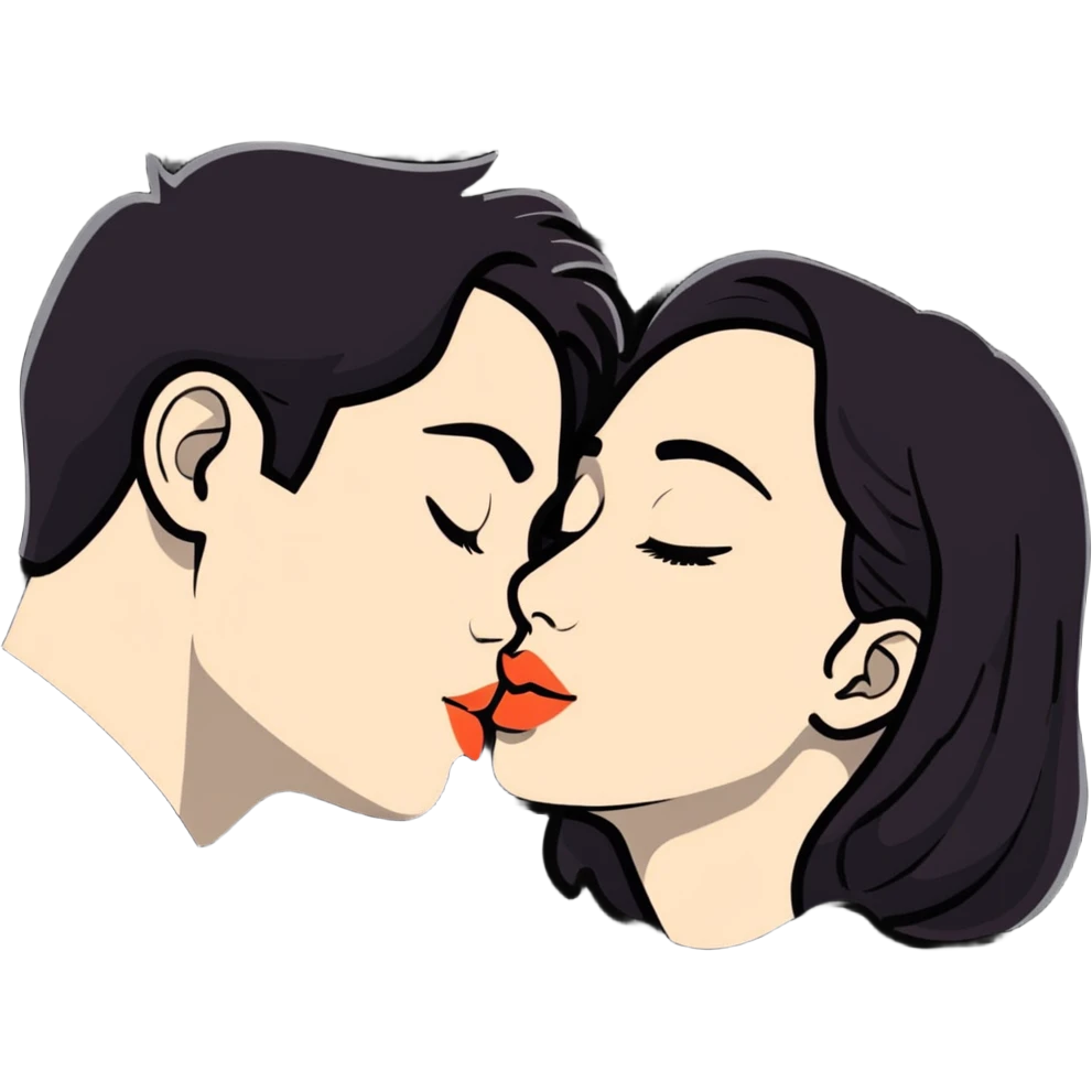 me and my bf kissing emoji