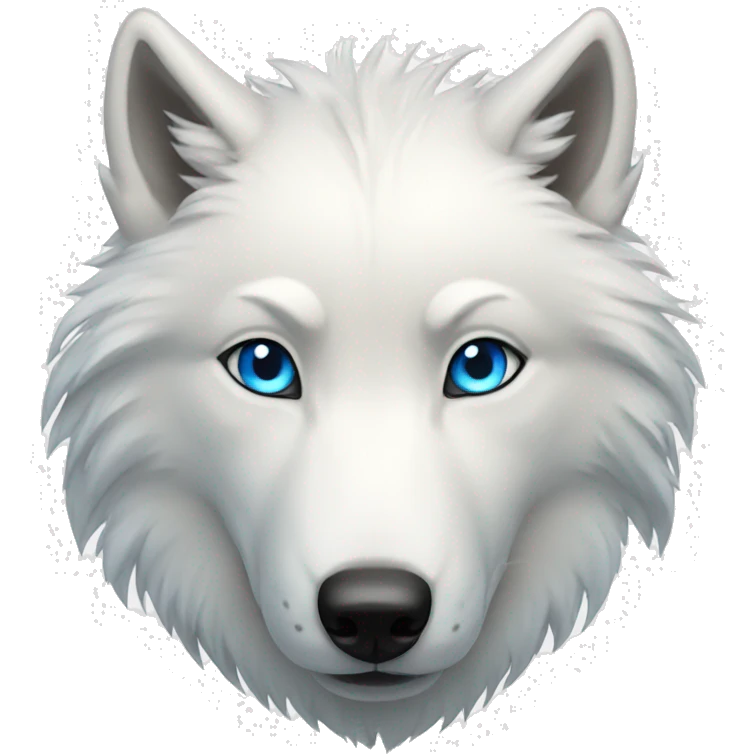 White wolf blue eyes emoji