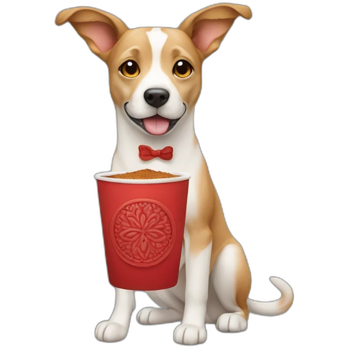 Dog with red chai  emoji