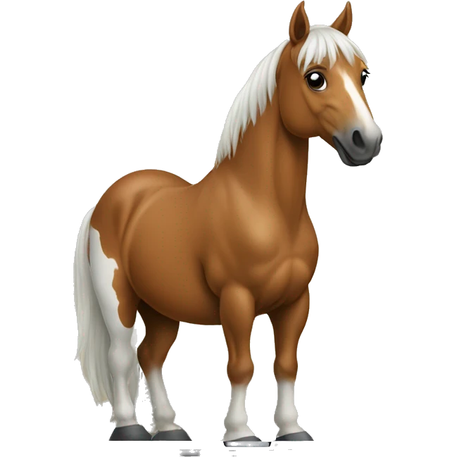 horse sits with macbook emoji