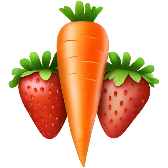 carrots and strawberry  emoji