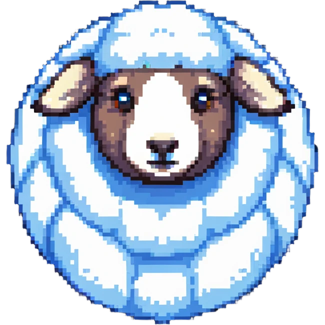 adorable round sheep with fluffy wool emoji