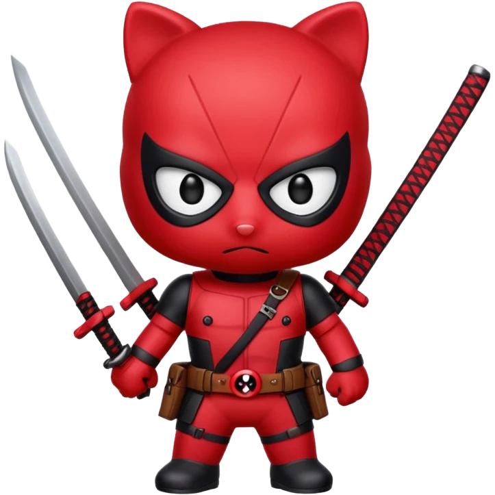 Hello kitty being deadpool emoji