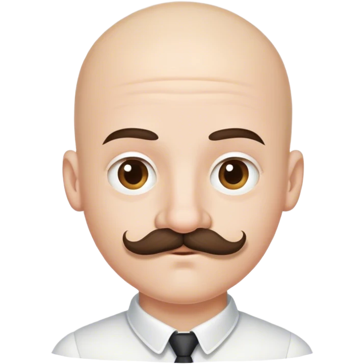 bald boy with handlebar mustache emoji