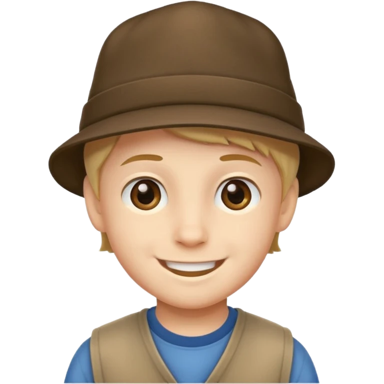 boy in hat smiling emoji