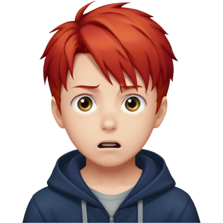 Wolf Anime Boy Red Scared emoji