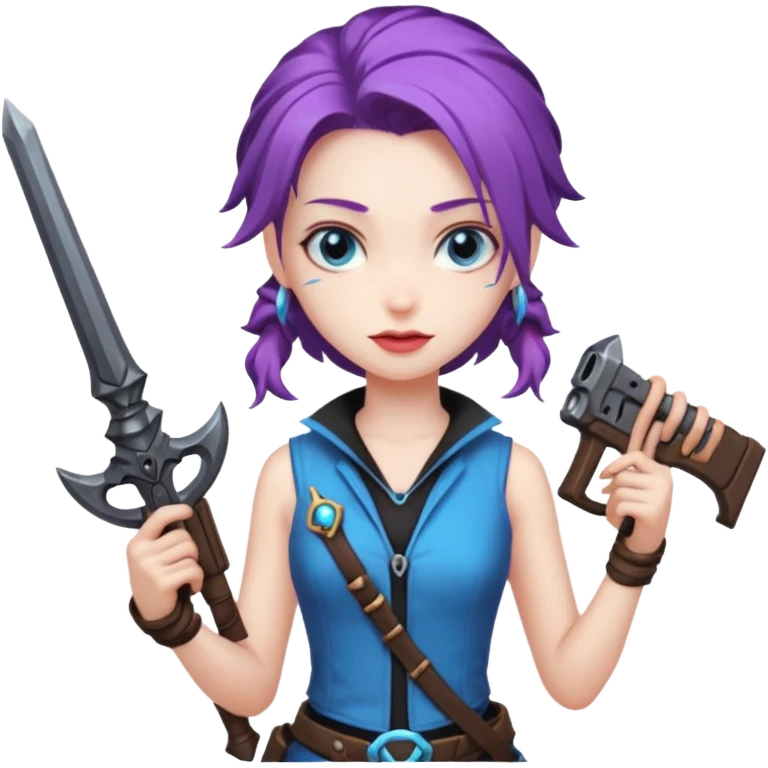 jinx from arcane holding a weapon emoji
