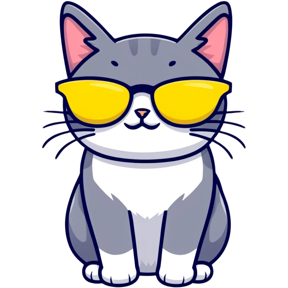 Cat with yellow sunglasses emoji